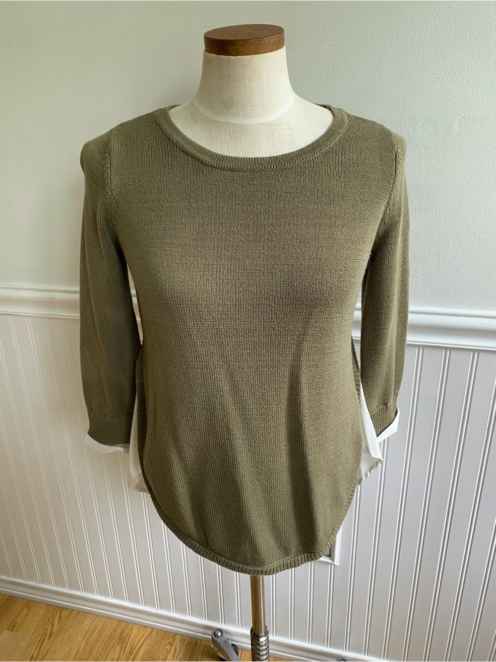 5 for $25! Olive Green Layered Knit Top - Women